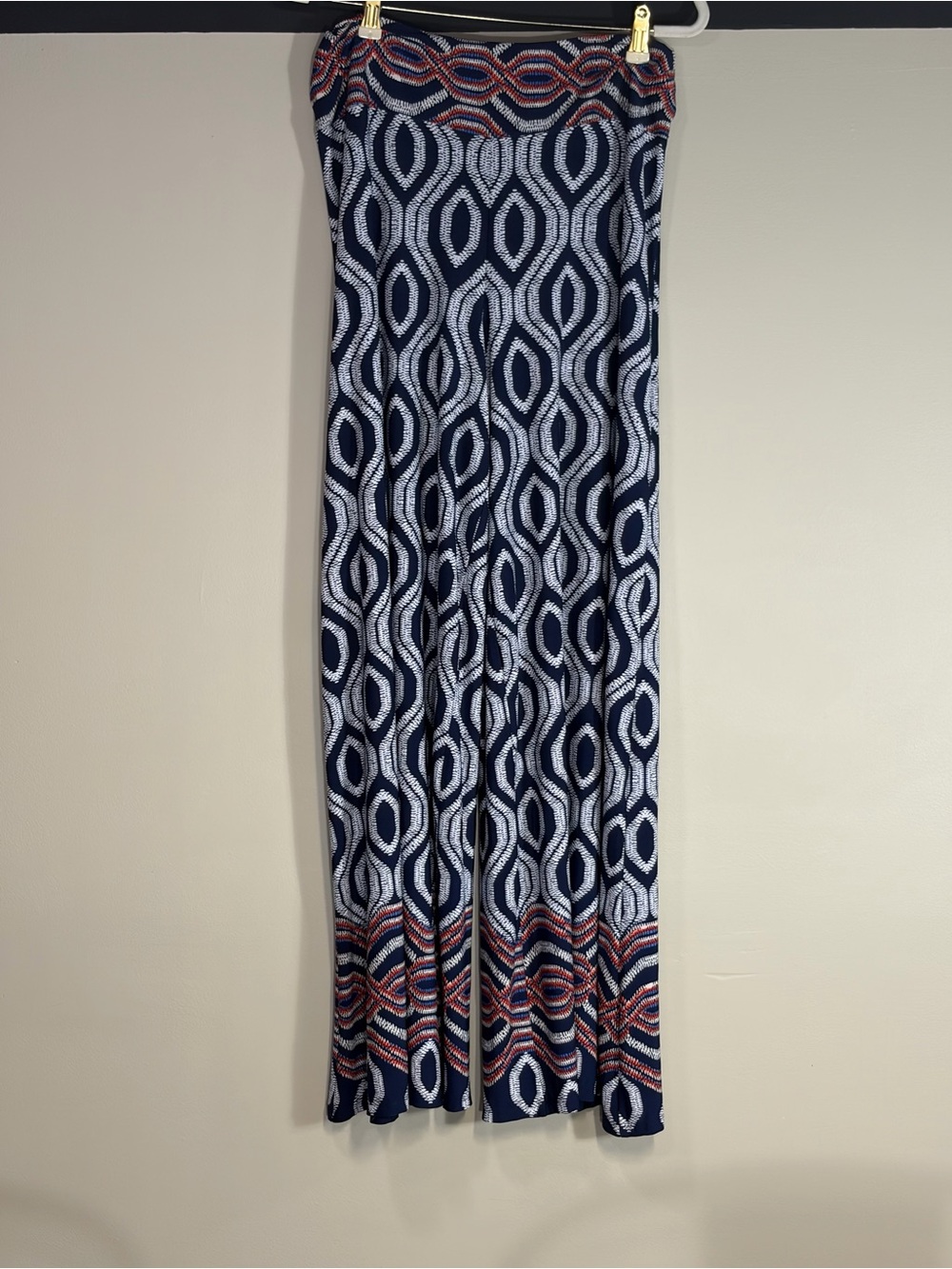 Coco Bianco Geometric Print Palazzo Pants Size L